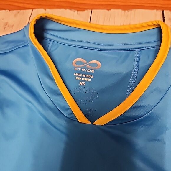 Stride by Dover Saddlery Sleeveless Top Performance Blue/Yellow Women's XS - Picture 2 of 9